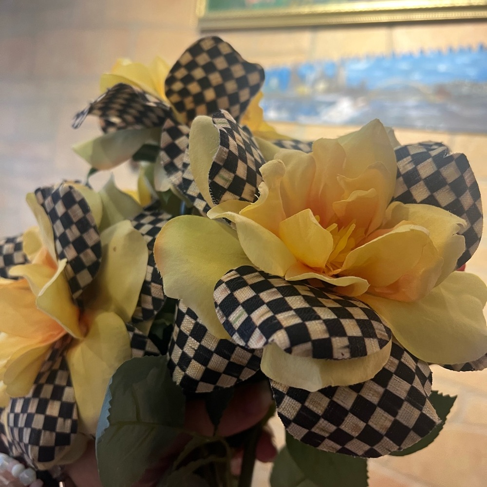 McKenzie childs flowers 3 of them yellow